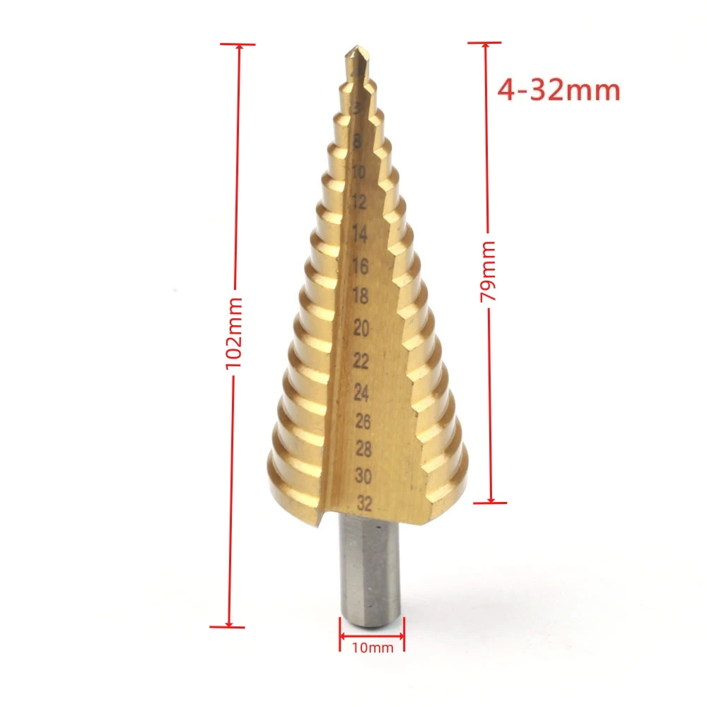 1Pcs 4-32/4-42 mm HSS Titanium Coated Step Drill Bit Drilling Power Tools Metal - Image 12