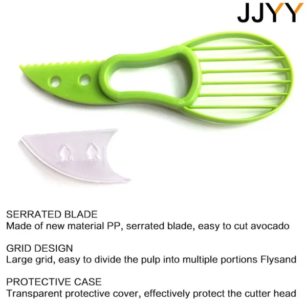 JJYY 3 In 1 Avocado Slicer Shea Corer Butter Fruit Peeler Cutter Pulp Separator - Image 5