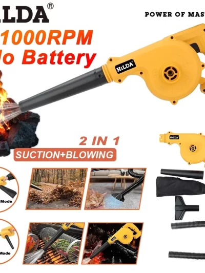 HILDA 18V Electric Air Blower 2IN 1Vacuum Cleaner Dust Computer Collector Cordless Handheld Power Tools For Makita No Battery