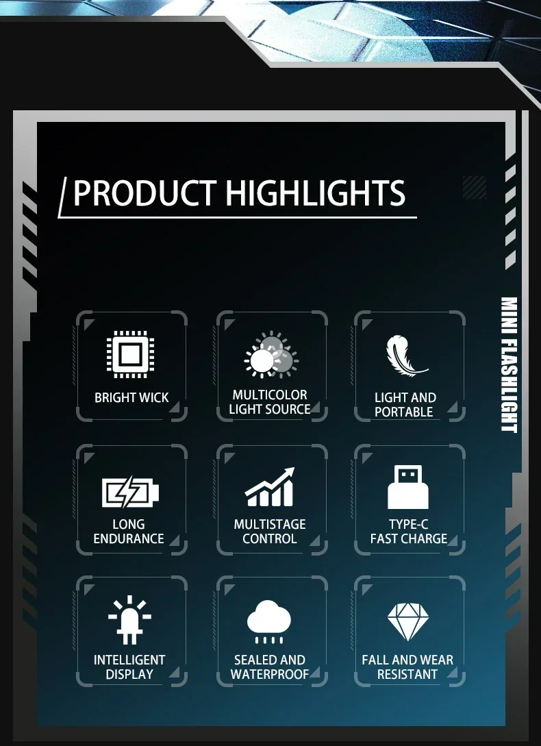 XIWANGFIRE Super Bright Pocket Torch Light LED Multifunctional Linterna Magnetic COB EDC Mini Keychain Flashlight Rechargeable - Image 14