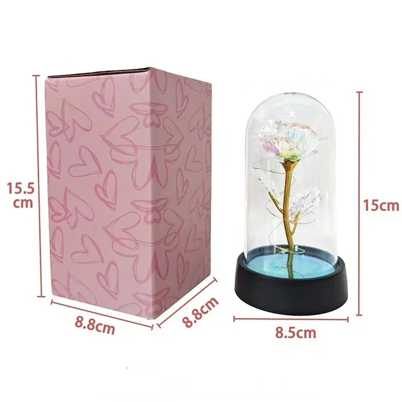 Artificial Rose Flowers Valentines Day Gift for Girlfriend Eternal Rose LED Light - Image 21