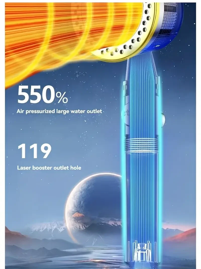 New High Pressure Water Saving Filter Shower Head 5 Modes Handheld Shower Head - Image 17