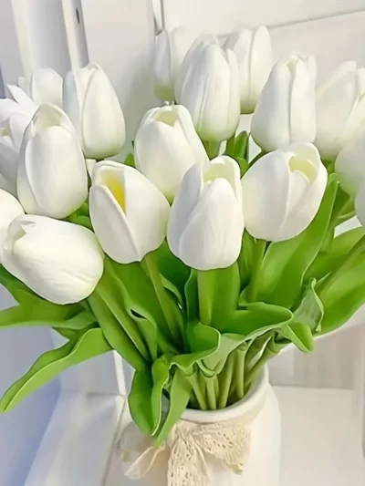 10Pcs Artificial Flower Realistic Touch Tulip Scrapbooking Vase Home Decor