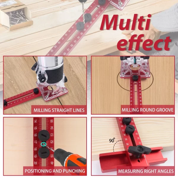 3 in 1 Router Milling Groove Bracket for Woodworking Circular Cutting Jig Aluminum - Image 17