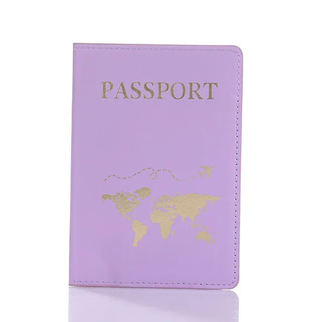 Lover The World Map Passport Cover Hot Stamping Simple Plane Women Men Travel Passport Case - Image 16