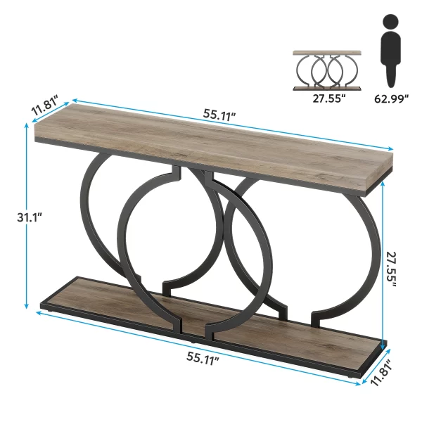 Tribesigns Gold Console Table, 55 inch Faux Marble Entryway Table Narrow Long Sofa Table - Image 21