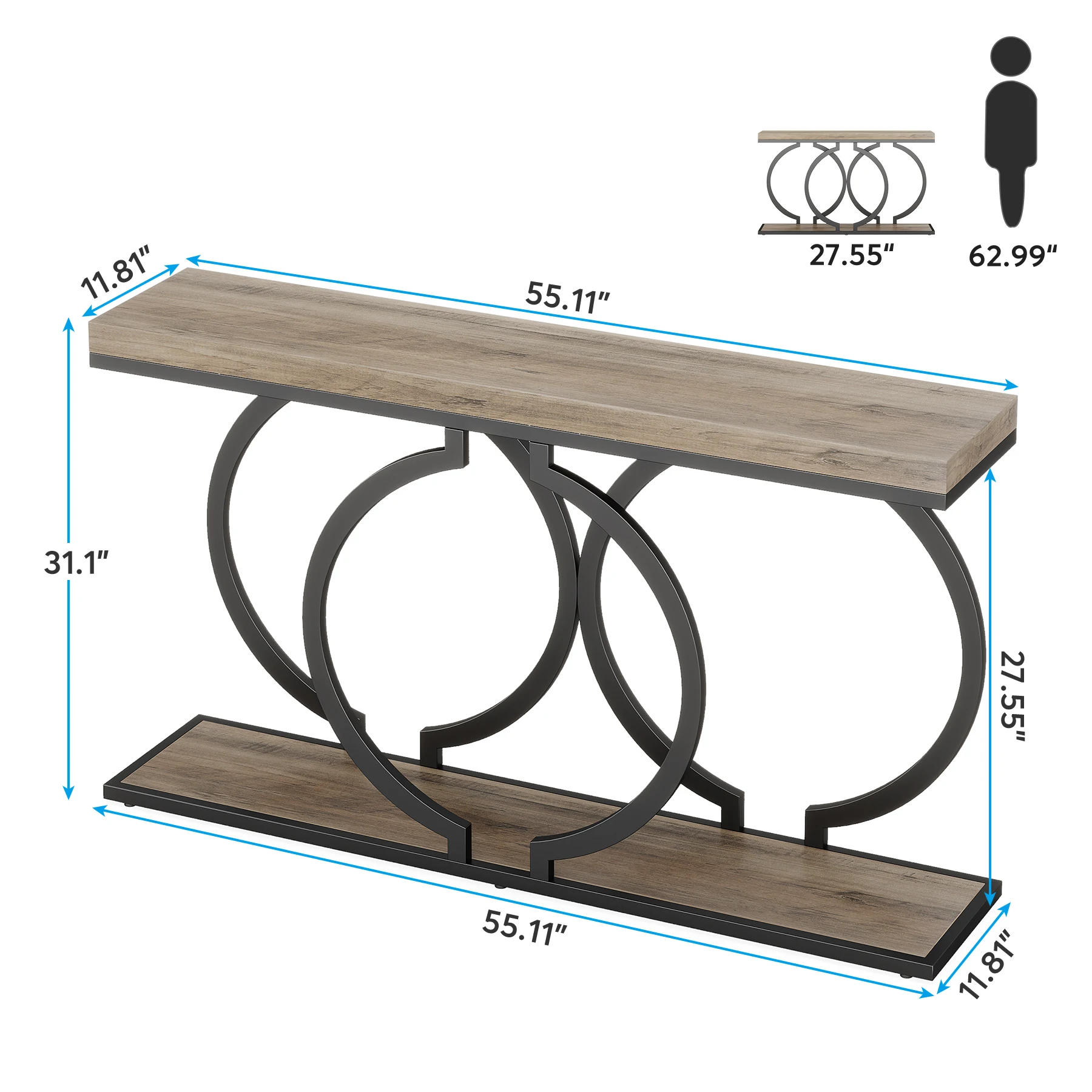 Tribesigns Gold Console Table, 55 inch Faux Marble Entryway Table Narrow Long Sofa Table - Image 21