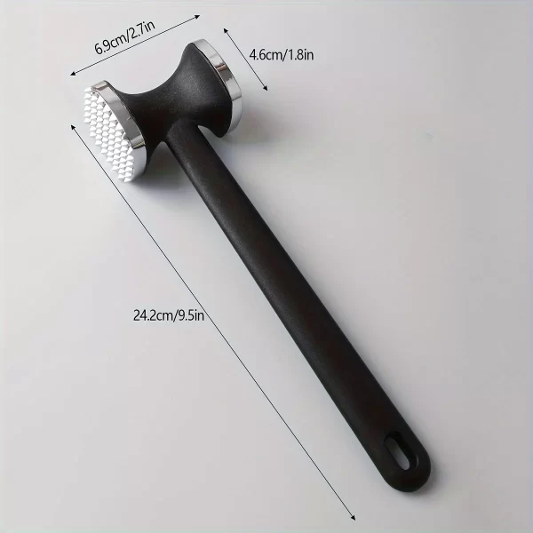 Heavy Duty Kitchen Meat Tenderizer Hammer with Rubber Grip, Stainless Steel Head - Image 3