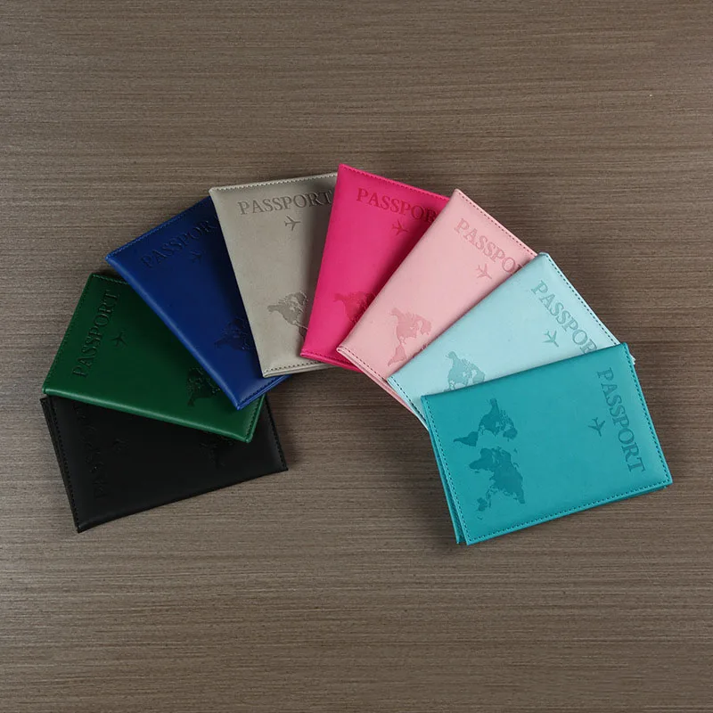 Lover The World Map Passport Cover Hot Stamping Simple Plane Women Men Travel Passport Case - Image 31