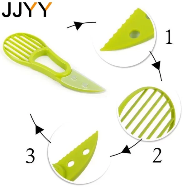 JJYY 3 In 1 Avocado Slicer Shea Corer Butter Fruit Peeler Cutter Pulp Separator - Image 6