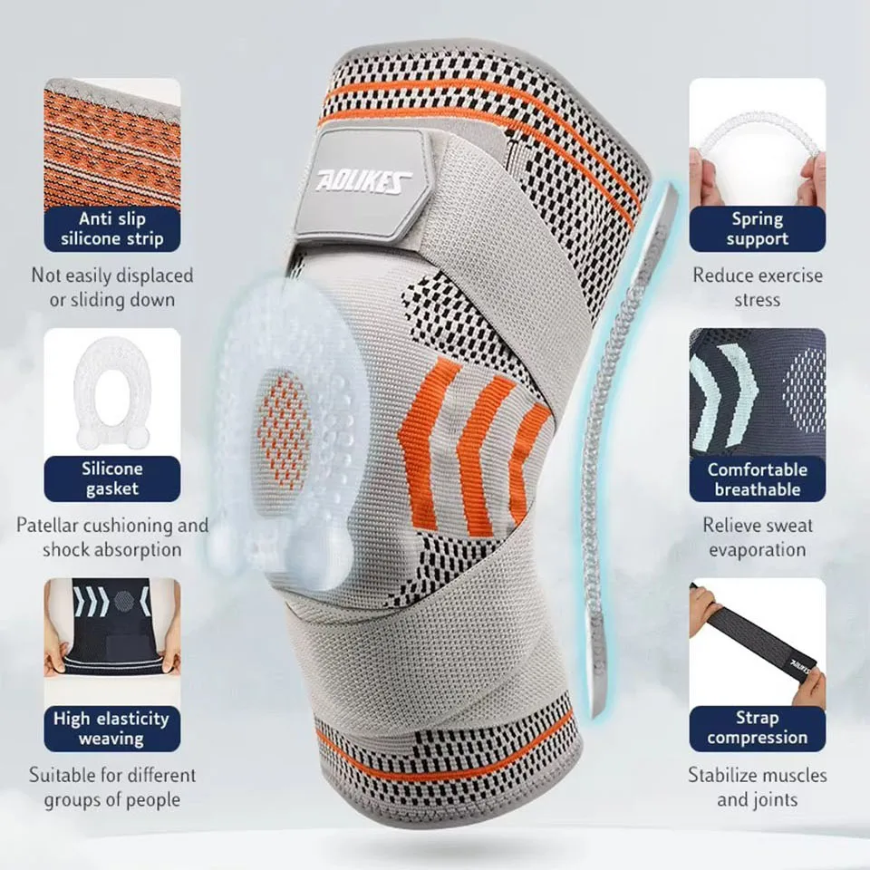 AOLIKES 1PCS Knee Brace Support Straps Knee Compression Sleeves - Image 4