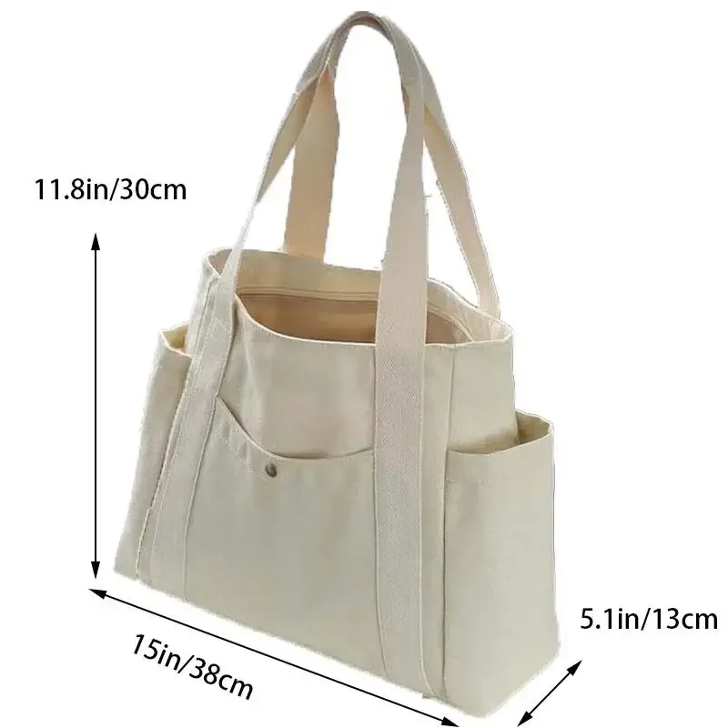 Large Capacity Tote Canvas Shoulder Bag - Image 6
