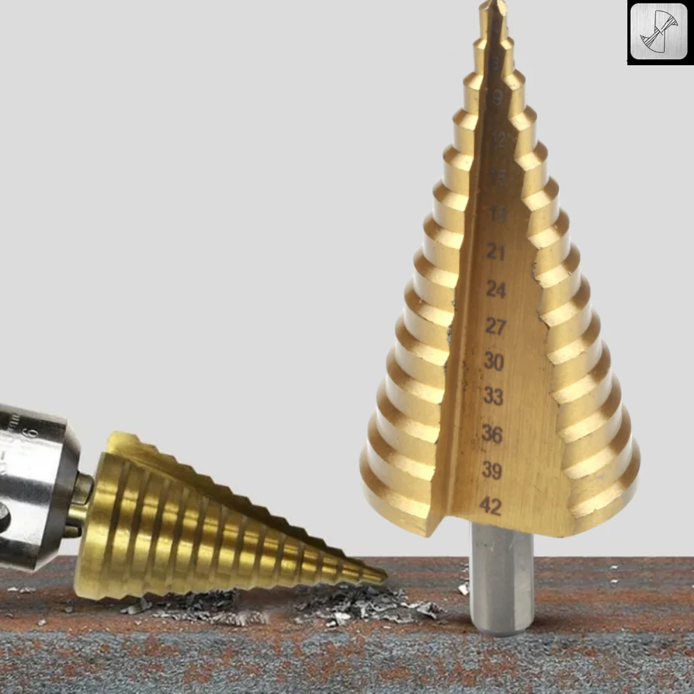 1Pcs 4-32/4-42 mm HSS Titanium Coated Step Drill Bit Drilling Power Tools Metal