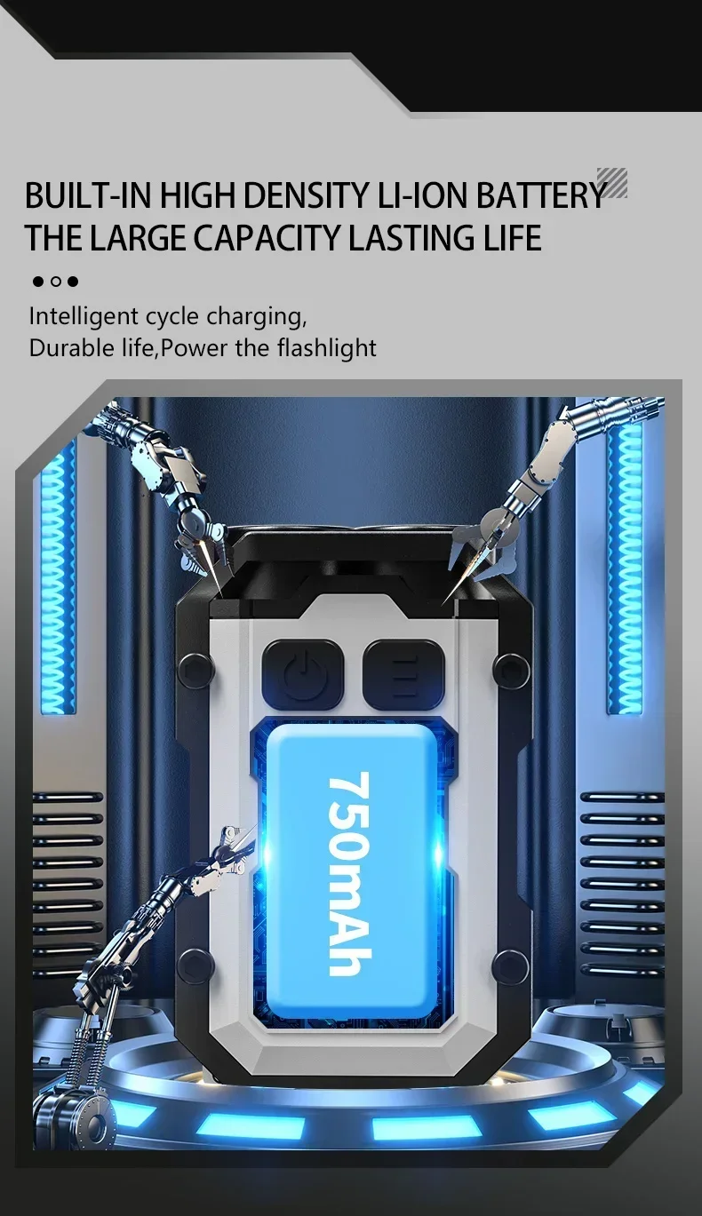 XIWANGFIRE Super Bright Pocket Torch Light LED Multifunctional Linterna Magnetic COB EDC Mini Keychain Flashlight Rechargeable - Image 26