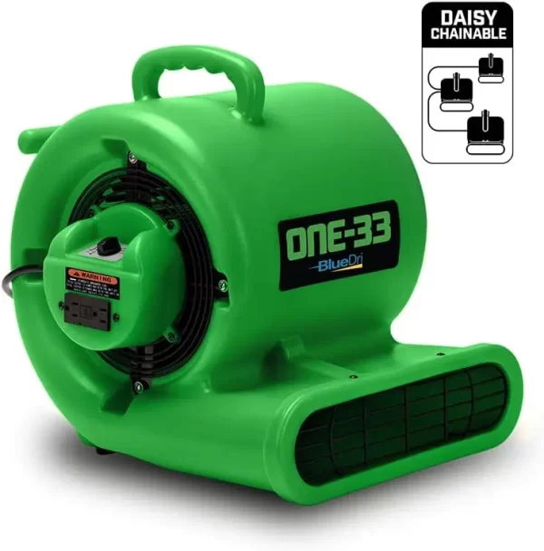 One-33 Air Mover, 1/3 HP 2900 CFM Industrial Water Damage Flood Restoration Carpet and Floor Drying Blower Fan - Image 2