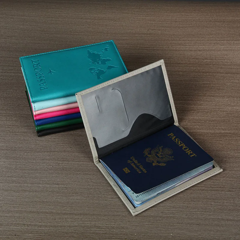 Lover The World Map Passport Cover Hot Stamping Simple Plane Women Men Travel Passport Case - Image 32