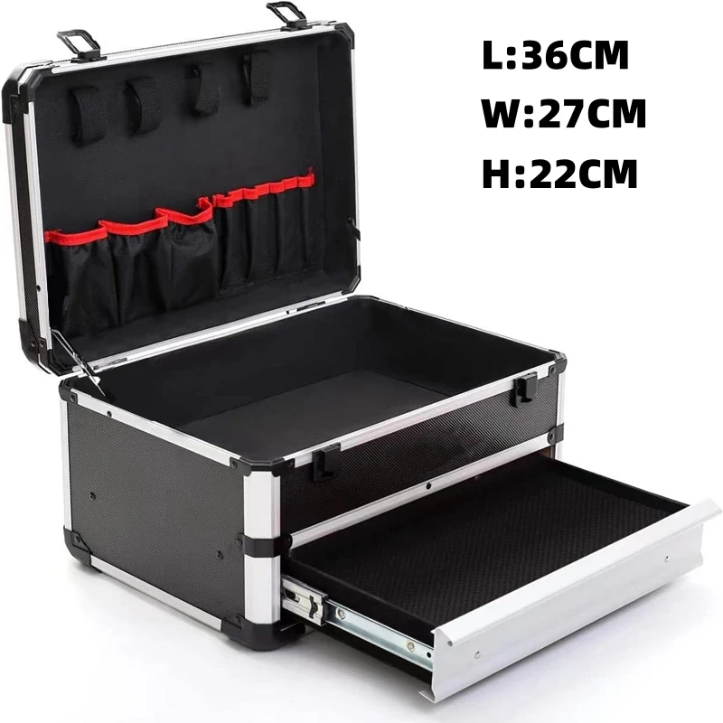 Electric Toolbox Aluminum Case Reinforced Tool Box Organizer Box Large Drawer Tools Storage Case For tools - Image 8