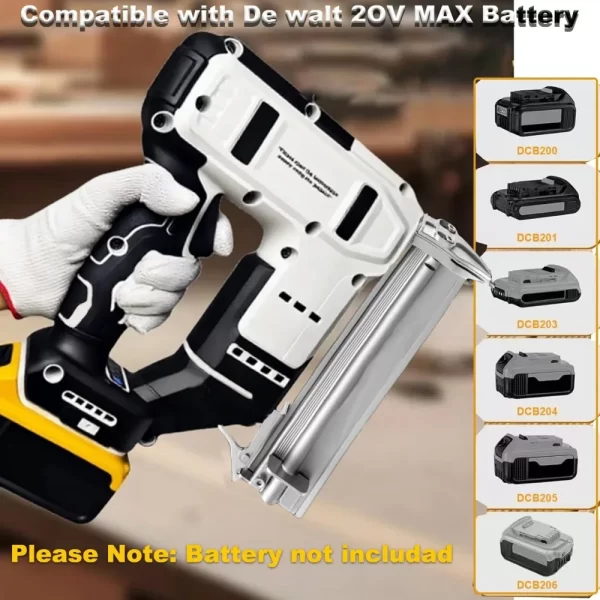 2 in 1 Cordless Brad Nailer Compatible with De wa-lt 20V Battery (No Battery), 18 Gauge Electric Nail Gun/Staple Gun with 1000 N - Image 6