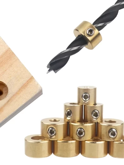 3-12mm Drill Bit Tools Brass Depth Stop Collars Ring Positioner Ring With Hex Wrench