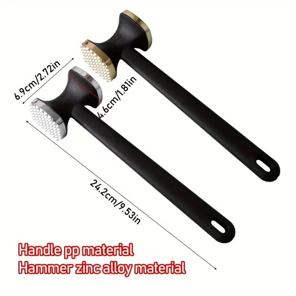 Heavy Duty Kitchen Meat Tenderizer Hammer with Rubber Grip, Stainless Steel Head - Image 8
