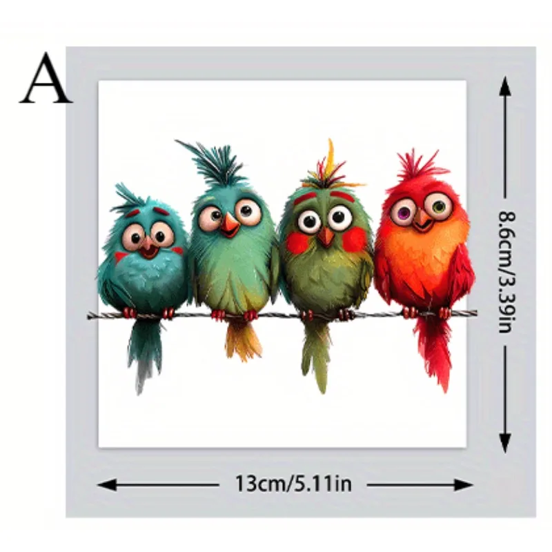 1PC Funny Bird Creative Glass Window Decorative Stickers for Windows Glass Wall Mirror - Image 9