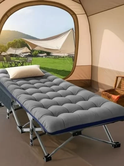 Folding Camping Cot for Adults with Pad, Padded Portable Sleeping Cot