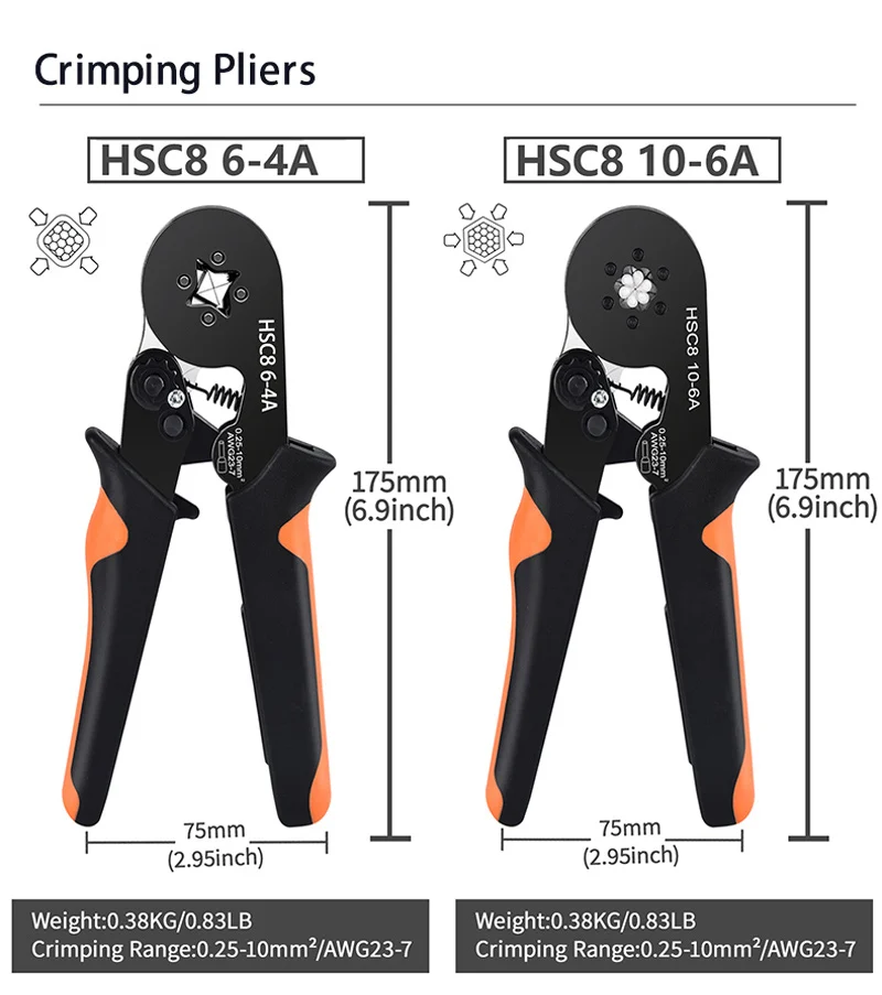 Crimping Pliers Ferrule Sleeves Tubular Terminal Tools HSC8 6-4 10-6 16-6 Wire Crimper Household Electrical Sets Terminal - Image 22
