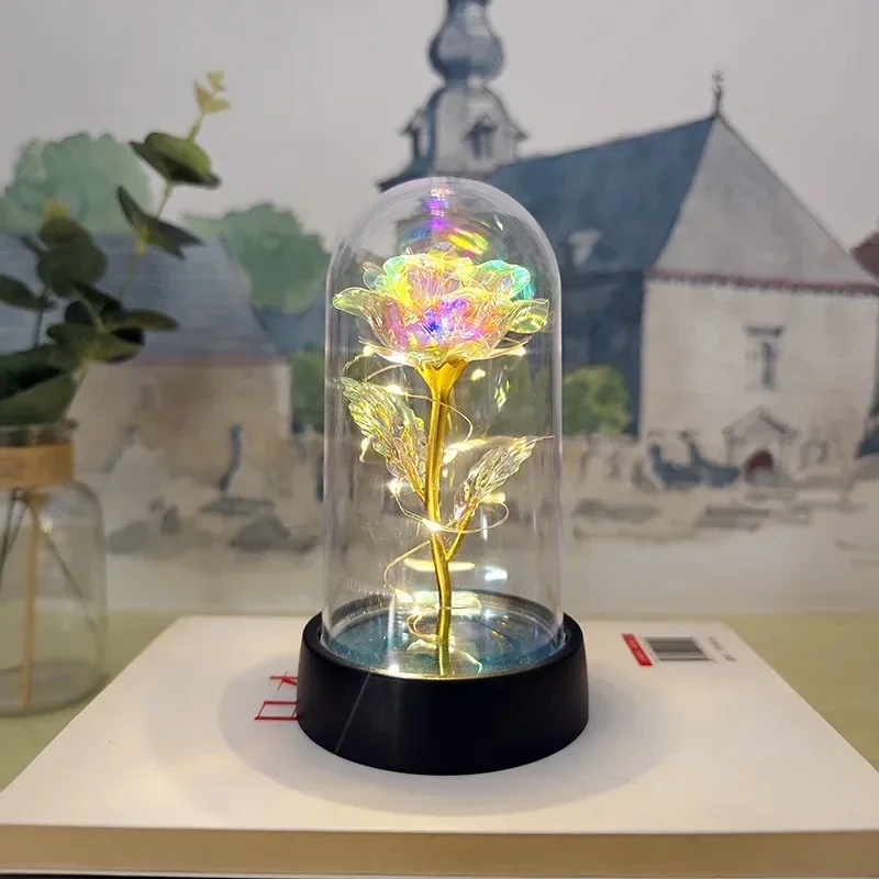 Artificial Rose Flowers Valentines Day Gift for Girlfriend Eternal Rose LED Light - Image 18