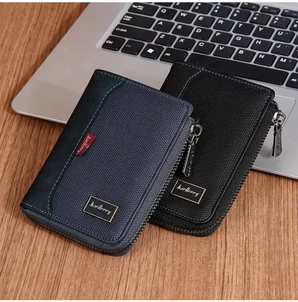 Baellerry RFID Simple Short Men Zipper Wallets Luxury Brand Card Holder Photo Holder Coin Pocket - Image 25