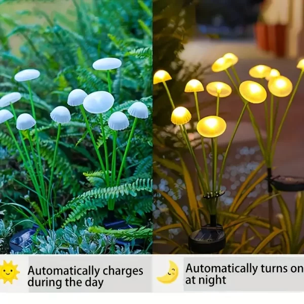 Solar 6LEDS Jellyfish Lights Mushroom Lights Solar Lights Waterproof Firefly Light - Image 3