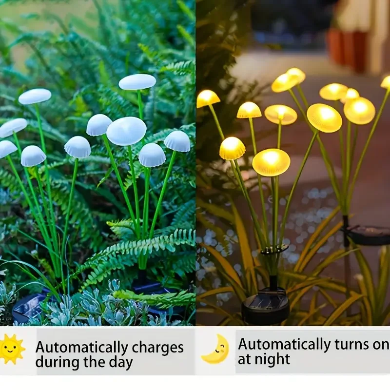 Solar 6LEDS Jellyfish Lights Mushroom Lights Solar Lights Waterproof Firefly Light - Image 3