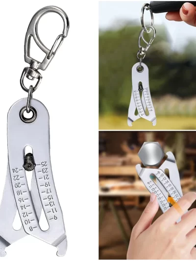 Portable Precise Thread Size Checker Keychain Inch Metric Thread Size Verification Tool Nuts and Screws Thread Checker