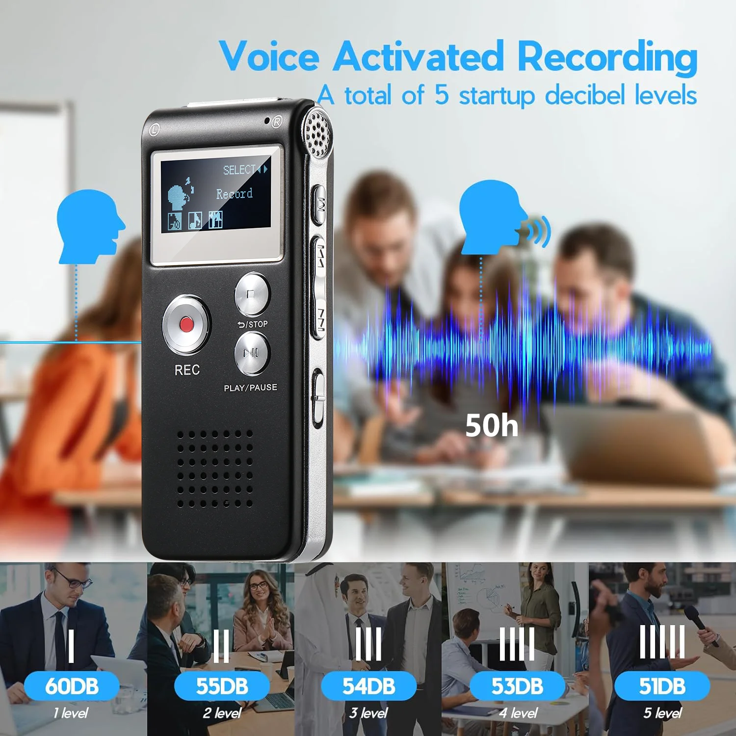 Digital Voice Recorder Voice Activated Recorder Mini Voice Recorder - Image 3