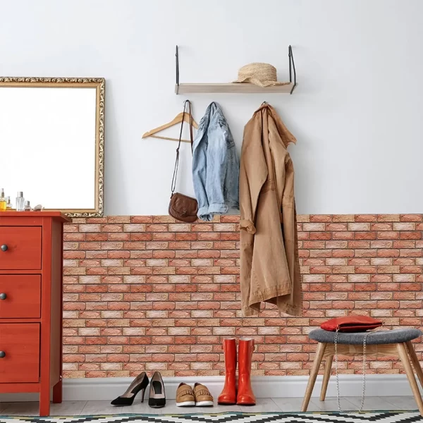 10Pcs Self Adhesive Waterproof 3D Wall Panels Peel and Stick Subway Tile Brick Wallpaper - Image 2