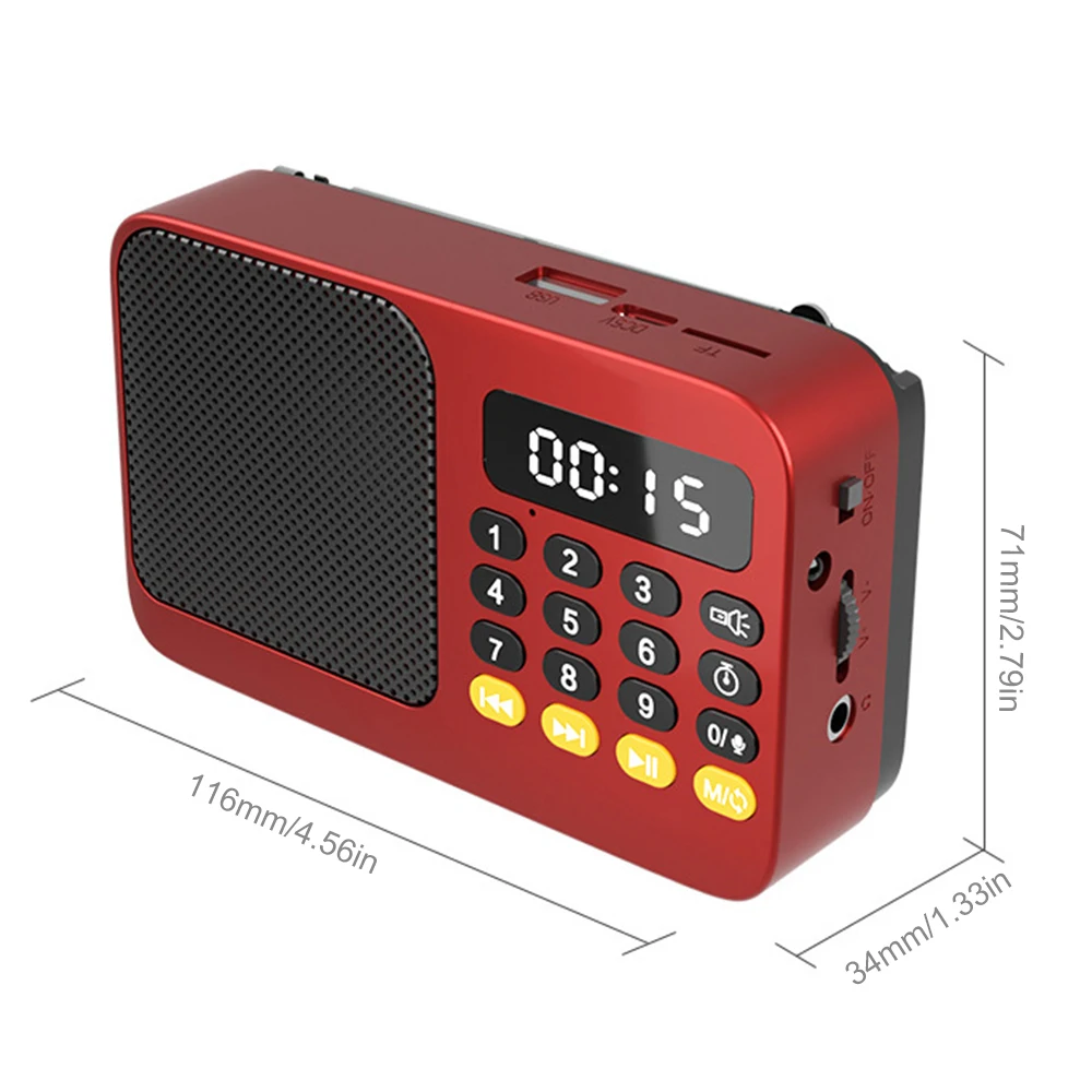 Portable Radio Music Player Handheld Rechargeable Digital FM USB TF MP3 Player Speaker - Image 26