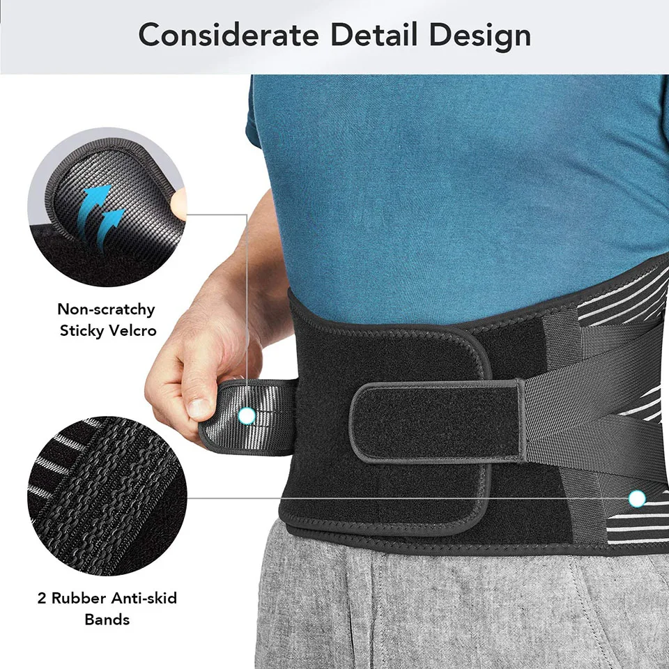 AOLIKES Lower Back Brace with 6 Stays Anti-skid Orthopedic lumbar Support Breathable Waist Support Belt - Image 14