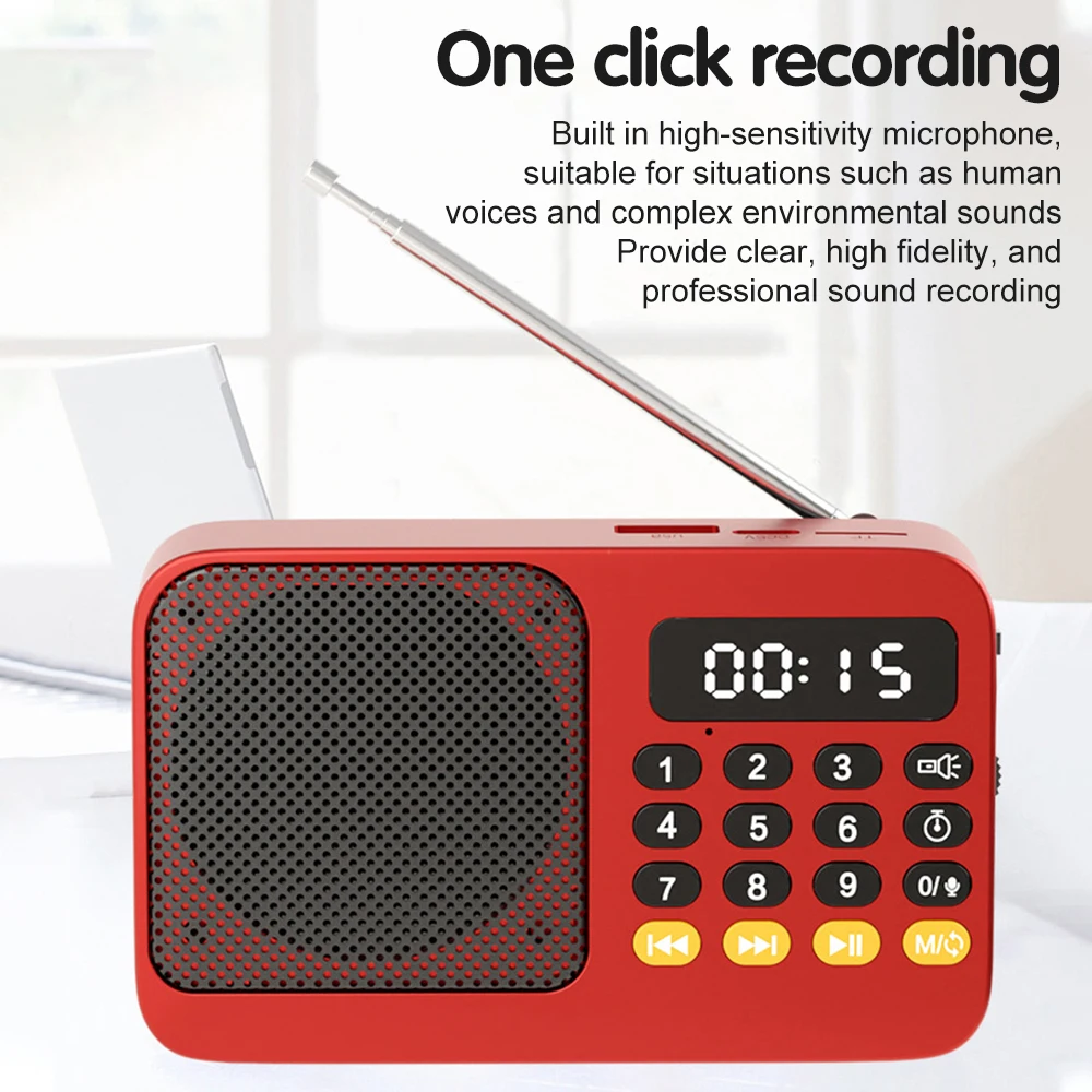 Portable Radio Music Player Handheld Rechargeable Digital FM USB TF MP3 Player Speaker - Image 13
