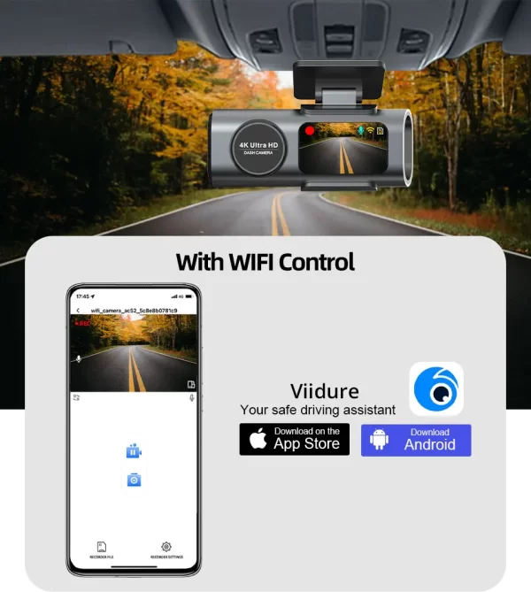Dash Cam 4K GPS WIFI APP 24H Night Vision Mini Optional Rear Lens Dashcam Car DVR Video Recorder Camera For Car Black Box - Image 22