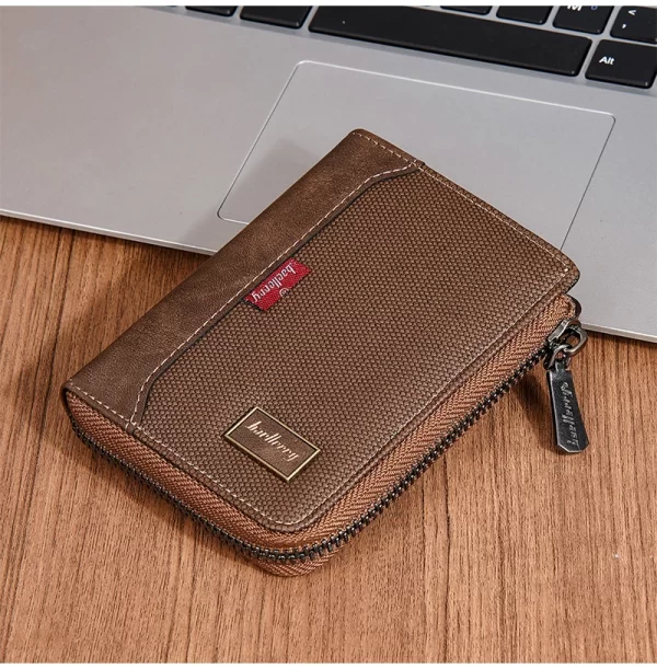 Baellerry RFID Simple Short Men Zipper Wallets Luxury Brand Card Holder Photo Holder Coin Pocket - Image 26