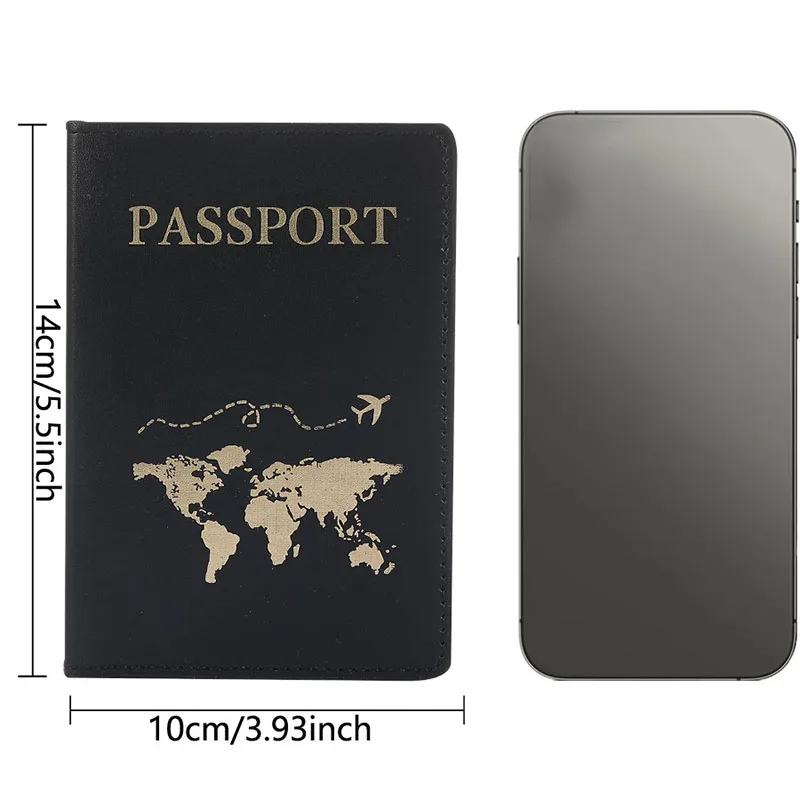 Lover The World Map Passport Cover Hot Stamping Simple Plane Women Men Travel Passport Case - Image 38