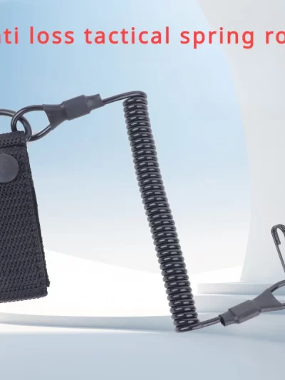 Elastic Lanyard Rope Tactical Anti-lost  Spring Safety Strap Gun Rope For Key Ring Chain Flashlight Hunting Accessories