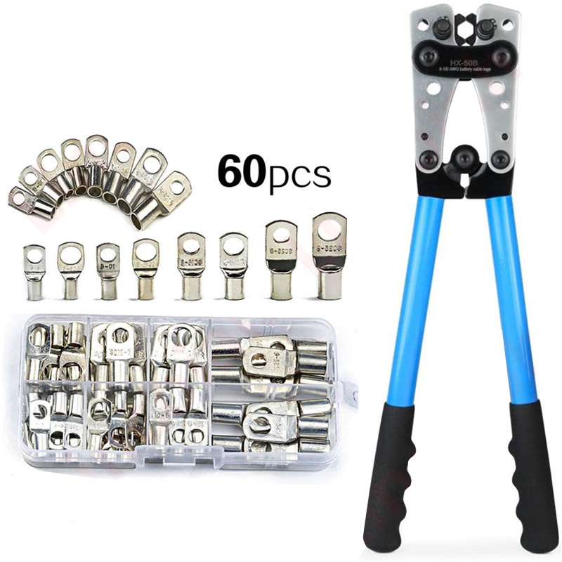 60pcs Assortment Car Auto Copper Ring Terminal Wire Crimp Connector Bare Cable Battery Terminals Soldered Connectors Kit HX-50B - Image 7