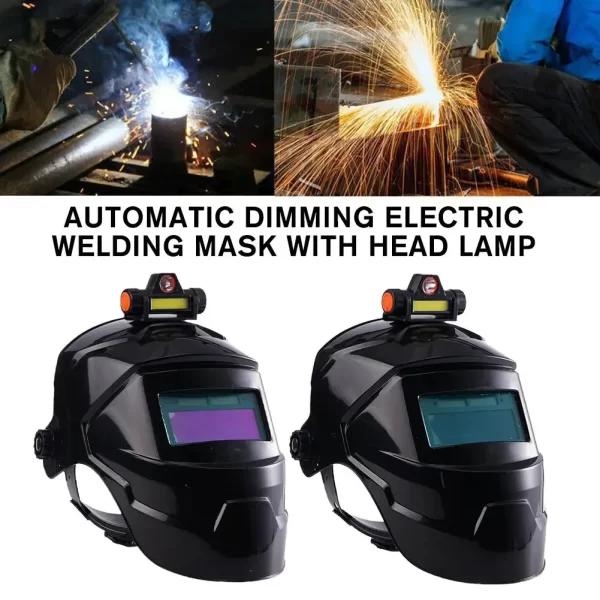 Welding Helmet Welder Mask With Rechargeable Headlight Automatic Dimming Electric Protective Mask For Arc Welding - Image 2