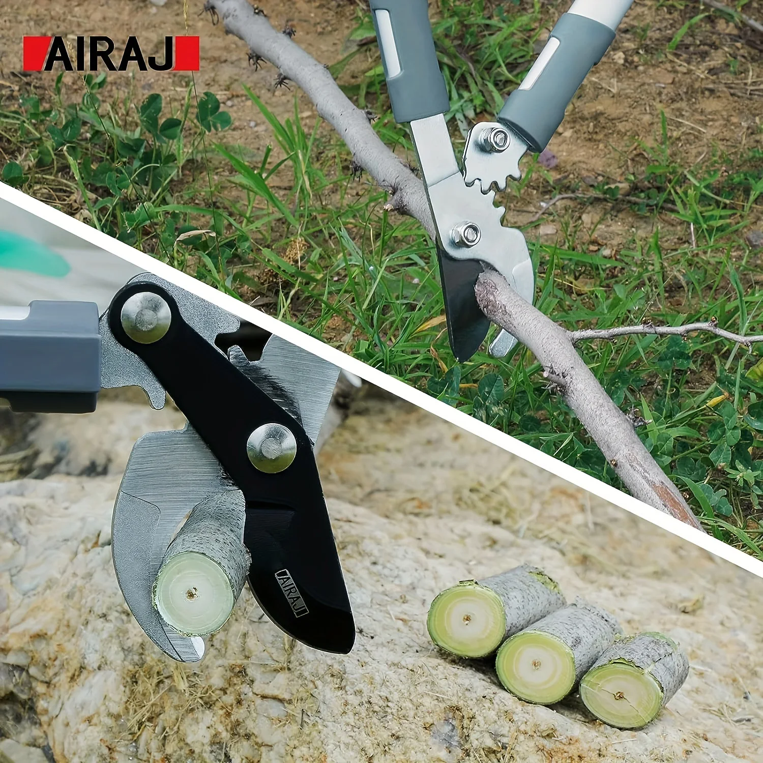 AIRAJ Bypass Pruning Shears 45 Cm, with Gear-Operated Cutting System, Cuts Branches, Thicker than 30 MM - Image 7