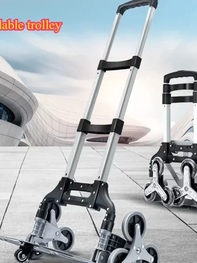 Mobile Tool Cart Handling Cart Foldable Handcart Supermarket Shopping Ladder Cart