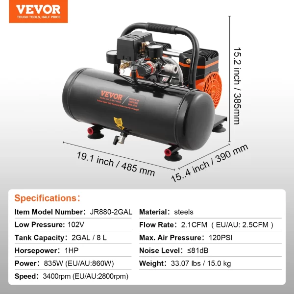 SucceBuy Air Compressor 750W/1450W/3000W Oil Free Air Compressor Quiet - Image 11