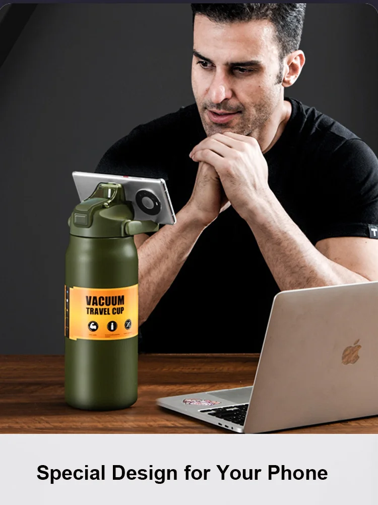 Portable Thermos with Straw 304 Stainless Steel Thermal Mug Tumbler Coffee Cup Sports Vacuum Flasks Cold and Hot Water Bottle - Image 6