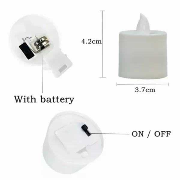 50/24PCS LED Simulation Candle with Switch Battery Tealights Candles Flameless Candle Warm Light - Image 6