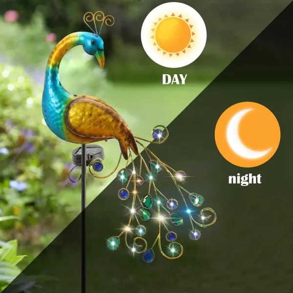 1 PC Peacock Animal-Shaped Solar Garden Lamp Outdoor Decorative Lighting Automatic Sensor Solar-Powered - Image 3