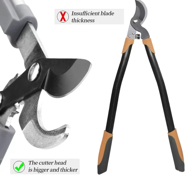 AIRAJ Bypass Pruning Shears 45 Cm, with Gear-Operated Cutting System, Cuts Branches, Thicker than 30 MM - Image 8